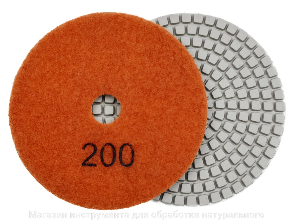 Алмазные гибкие диски №200 Ø 100 "ANT"  c водяным  охлаждением   1 шт от компании Магазин инструмента для обработки натурального камня - фото 1