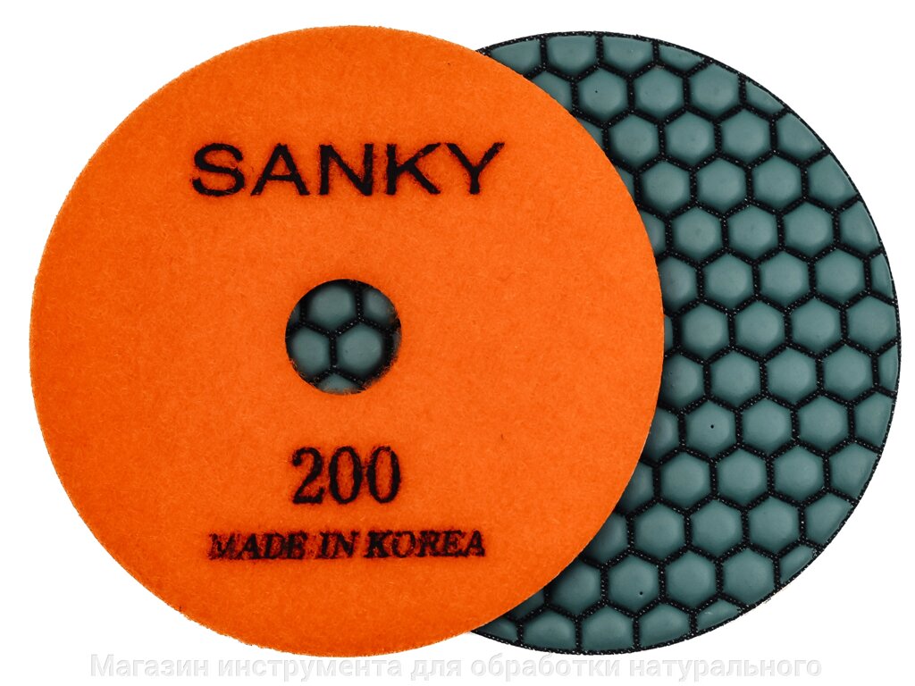 Алмазные гибкие диски №200   Ø 100 cухие   SANKY 1 шт от компании Магазин инструмента для обработки натурального камня - фото 1