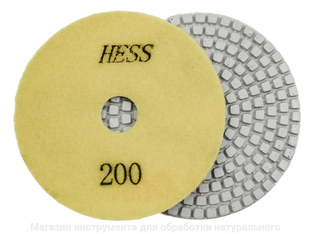 Алмазные гибкие диски №200 Ø 100 "hess"  c водяным  охлаждением   1 шт от компании Магазин инструмента для обработки натурального камня - фото 1