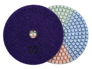 Алмазные гибкие диски №30 Ø 100 "3color" c водяным охлаждением 1 шт