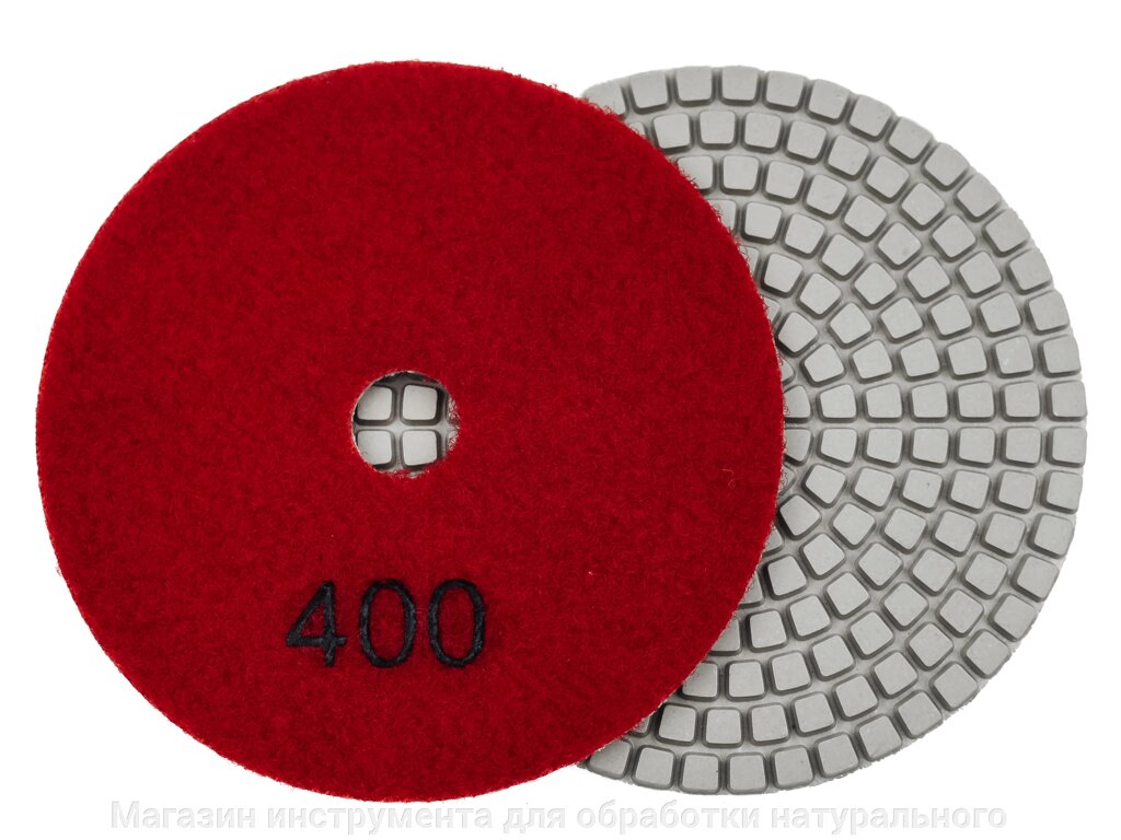 Алмазные гибкие диски №400 Ø 100 "ANT"  c водяным  охлаждением   1 шт от компании Магазин инструмента для обработки натурального камня - фото 1