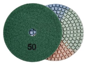 Алмазные гибкие диски №50 Ø 100 "3color" c водяным охлаждением 1 шт