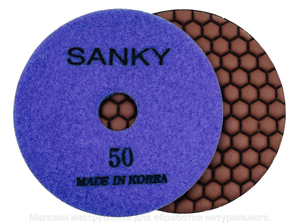Алмазные гибкие диски №50   Ø 100 cухие   SANKY 1 шт от компании Магазин инструмента для обработки натурального камня - фото 1