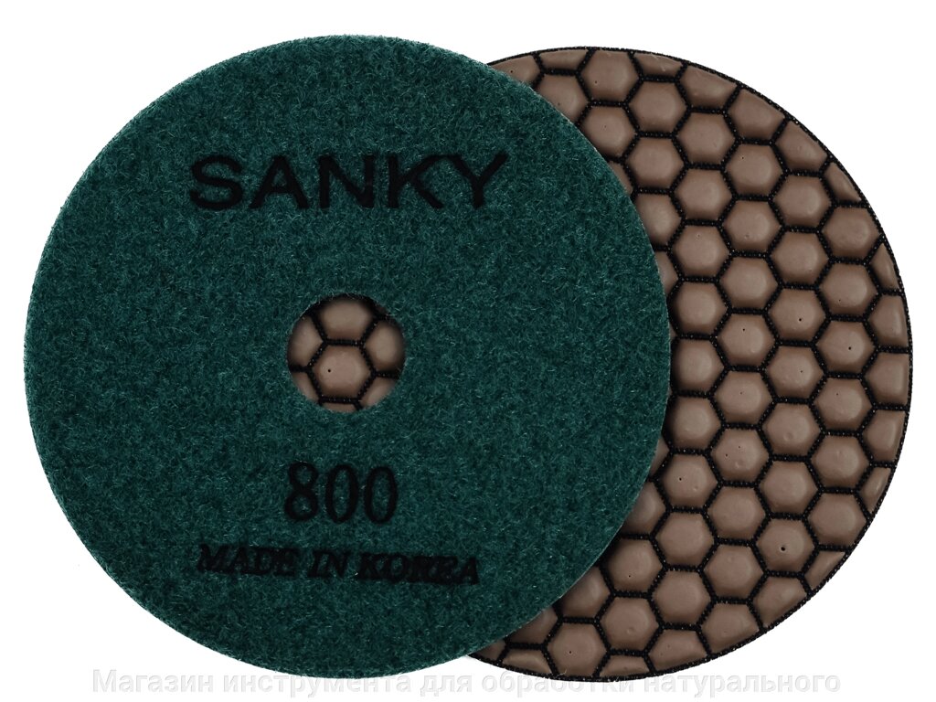 Алмазные гибкие диски №800   Ø 100 cухие   SANKY 1 шт от компании Магазин инструмента для обработки натурального камня - фото 1