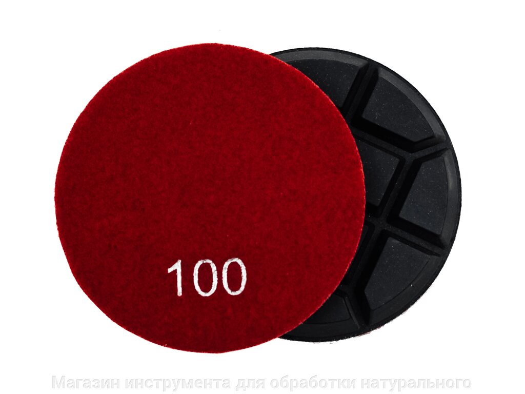 Алмазные гибкие диски по бетону ф 100 мм "квадраты" № 100 от компании Магазин инструмента для обработки натурального камня - фото 1