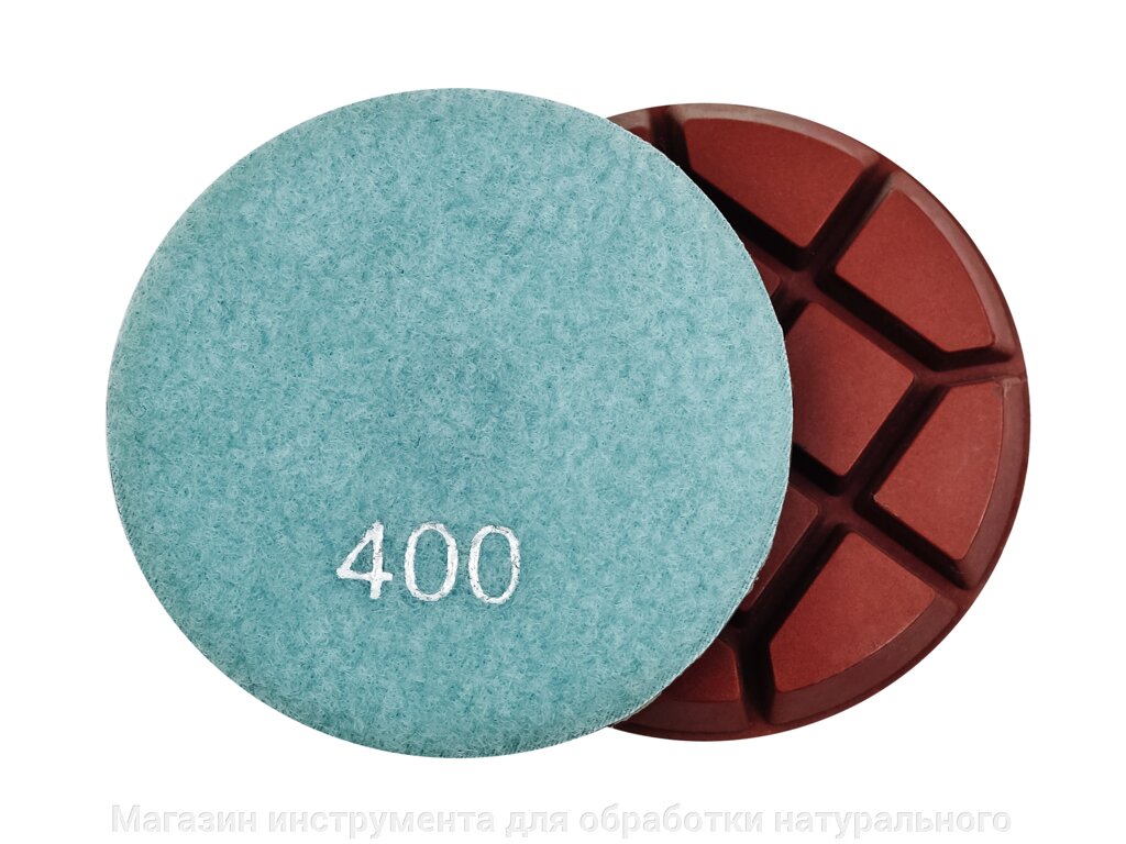 Алмазные гибкие диски по бетону ф 100 мм "квадраты" № 400 от компании Магазин инструмента для обработки натурального камня - фото 1