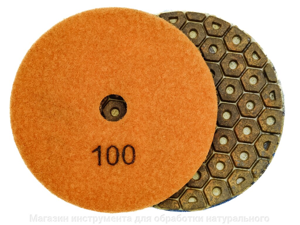 Алмазные гибкие диски усиленные № 100 Ø 100 "гайки"    обдир   1 шт от компании Магазин инструмента для обработки натурального камня - фото 1
