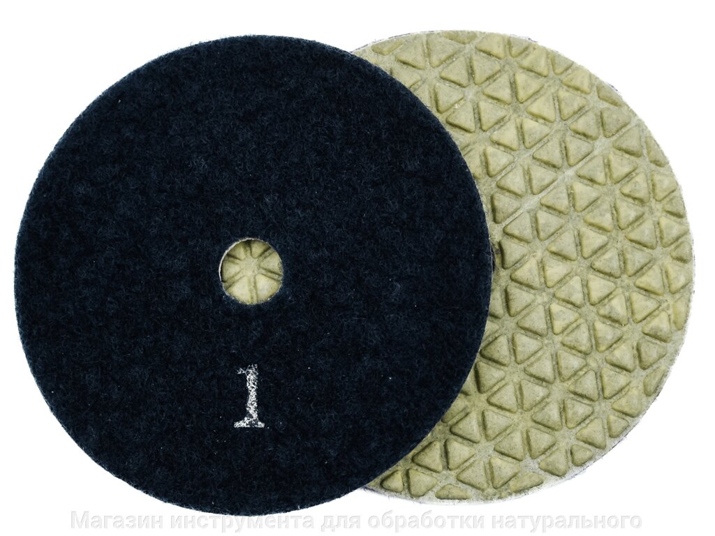 Алмазные гибкие шлифовальные диски №1 Ø 100 сухие "треугольники"  5 номеров  1 шт от компании Магазин инструмента для обработки натурального камня - фото 1