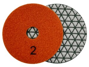 Алмазные гибкие шлифовальные диски №2 Ø 100 сухие "треугольники" JANE 5 номеров 1 шт