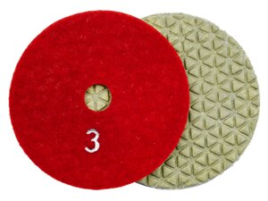Алмазные гибкие шлифовальные диски №3 Ø 100 сухие "треугольники" 5 номеров 1 шт