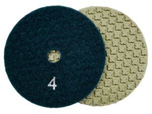 Алмазные гибкие шлифовальные диски №4 Ø 100 сухие "крестики" 5 номеров 1 шт