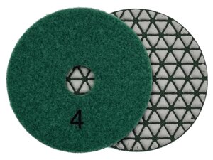 Алмазные гибкие шлифовальные диски №4 Ø 100 сухие "треугольники" JANE 5 номеров 1 шт