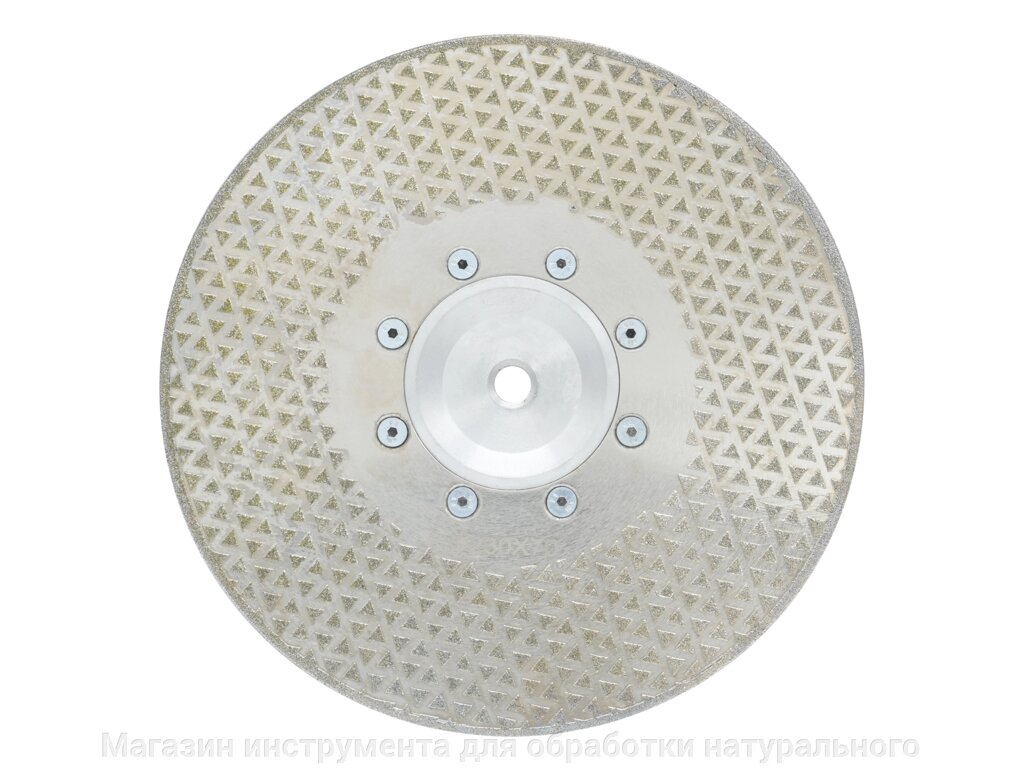 Алмазный диск гальванический  180 мм с фланцем 22,23 мм (двустороннее напыление) от компании Магазин инструмента для обработки натурального камня - фото 1