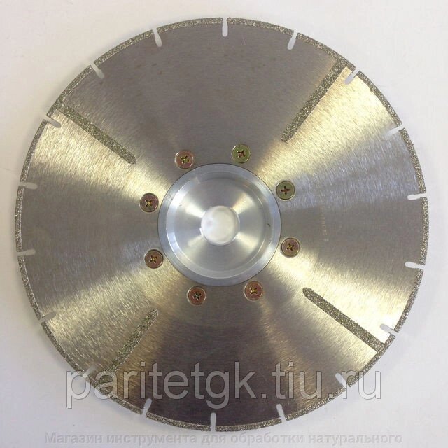 Алмазный диск гальванический  230 мм с фланцем 22,23 мм от компании Магазин инструмента для обработки натурального камня - фото 1