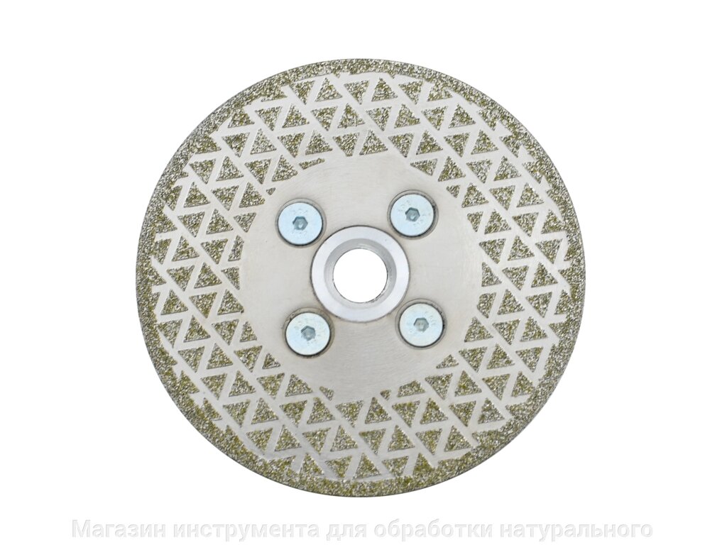 Алмазный диск гальванический ф60 с фланцем м14 по мрамору односторонний от компании Магазин инструмента для обработки натурального камня - фото 1