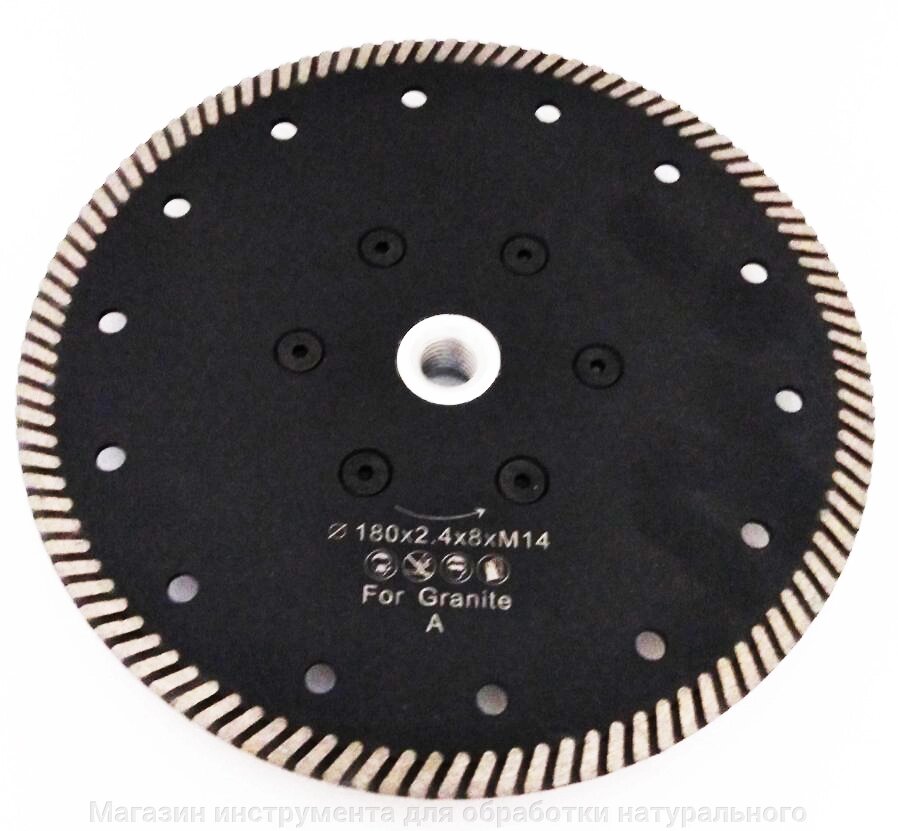Алмазный отрезной диск фирмы VIKI ф180мм м14 по граниту от компании Магазин инструмента для обработки натурального камня - фото 1