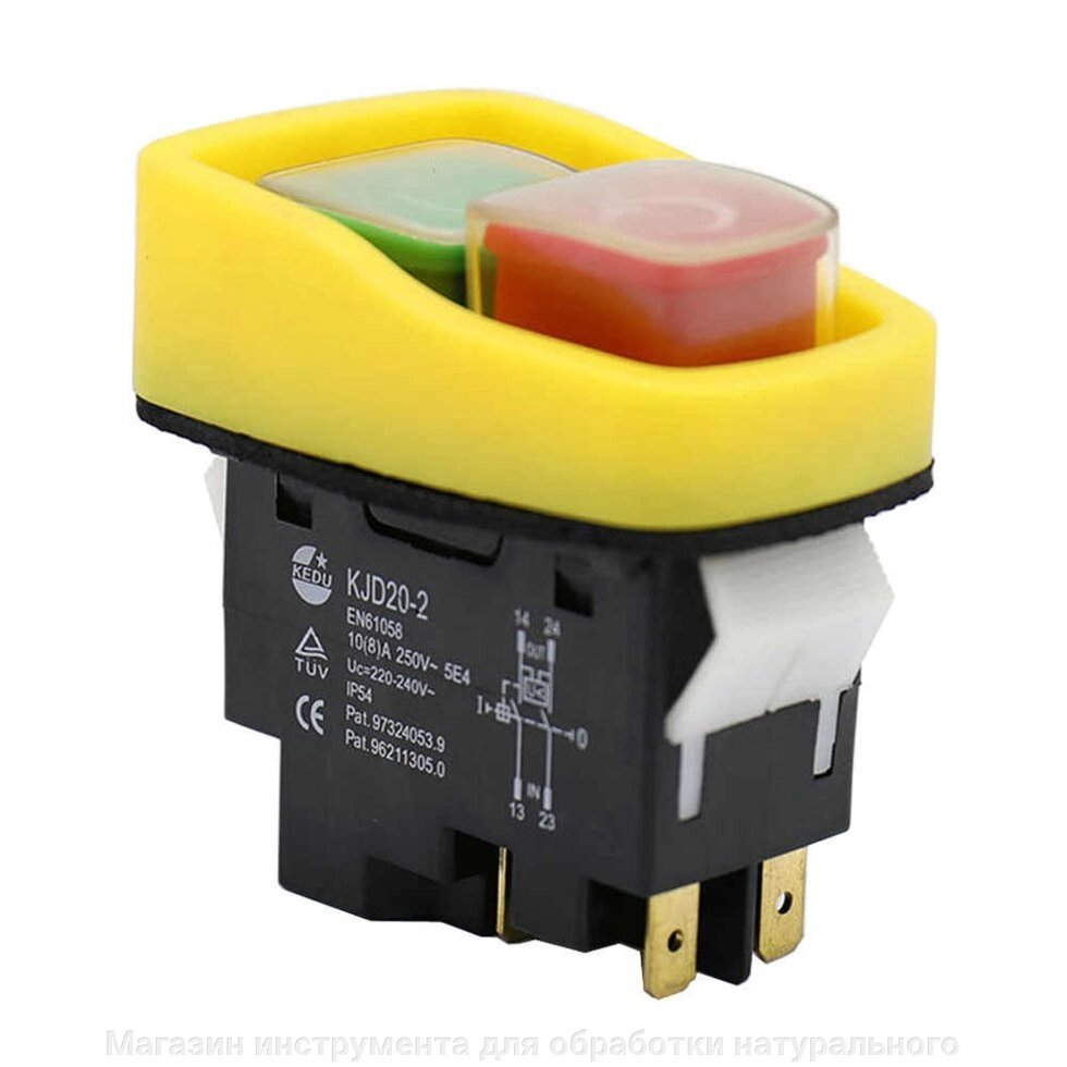Kedu KJD 20-2 электромагнитный кнопочный выключатель , пусковая кнопка для электроинструмента от компании Магазин инструмента для обработки натурального камня - фото 1