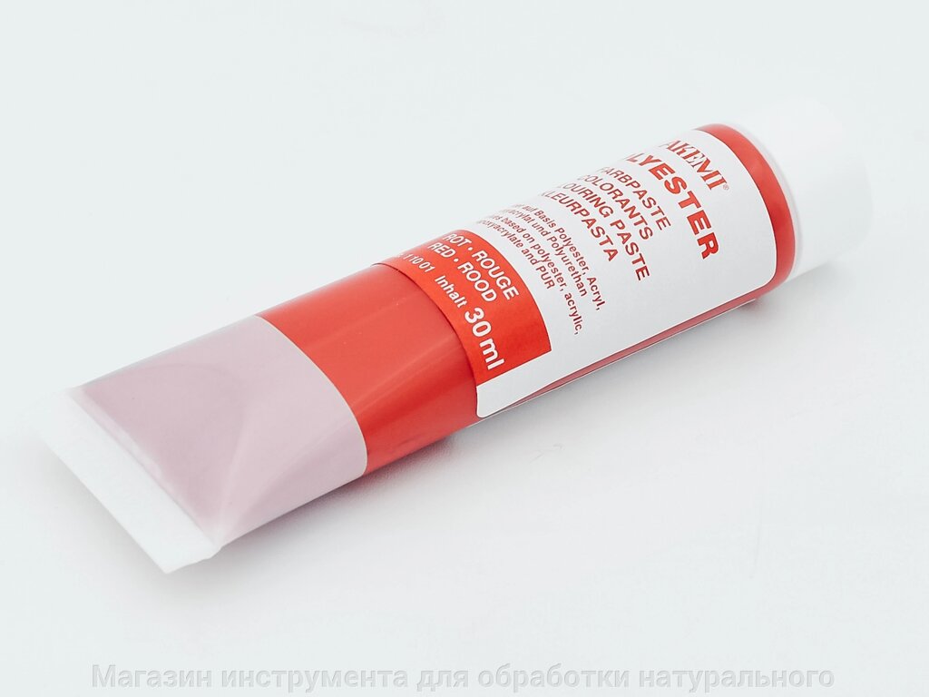 Концентрированная цветная паста красный (краситель для клеев) Akemi  Akepox , 30 мл от компании Магазин инструмента для обработки натурального камня - фото 1