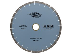 Отрезной диск по граниту Пиранья D 400 мм , 60/50 мм Х 3,5 мм Х 15 мм (бесшумный)