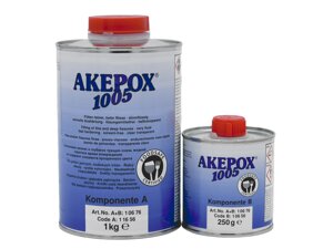 Клей эпоксидный для камня Akemi Akepox 1005 (Акепокс 1005) жидкий, прозрачный, 1,25 л в Москве от компании Магазин инструмента для обработки натурального камня