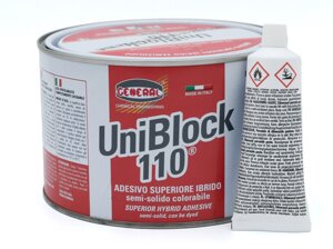 Полиэфирный густой клей для камня GENERAL UNIBLOCK 110 ( молочно прозрачный), 1 л