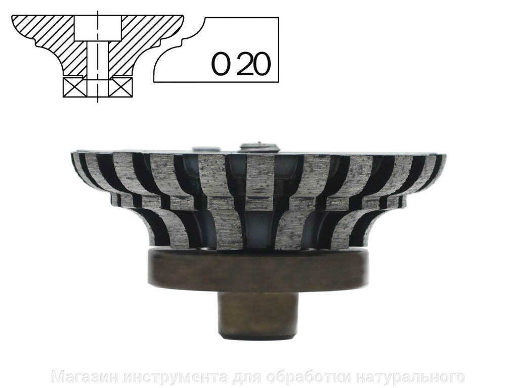 Профильные фрезы по граниту O ( 20 мм ) от компании Магазин инструмента для обработки натурального камня - фото 1