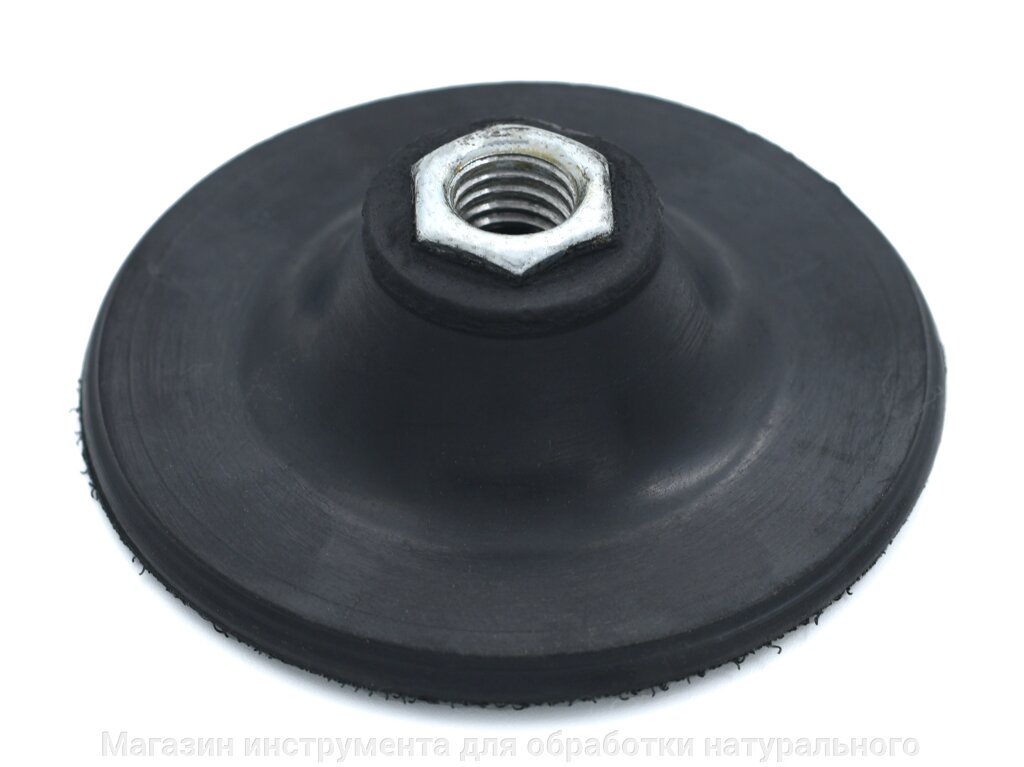 Ухват "липучка" пластиковый d 100 мм (жесткий черный) м 14 мм от компании Магазин инструмента для обработки натурального камня - фото 1
