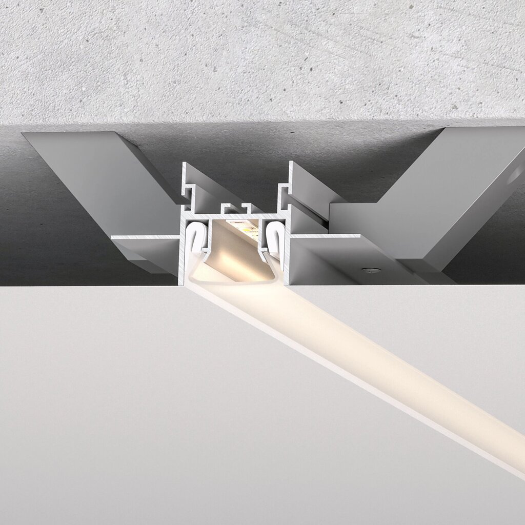 Алюминиевый профиль для натяжного потолка под светодиодную ленту LL-2-ALP023 от компании ФЕРОСВЕТ - фото 1