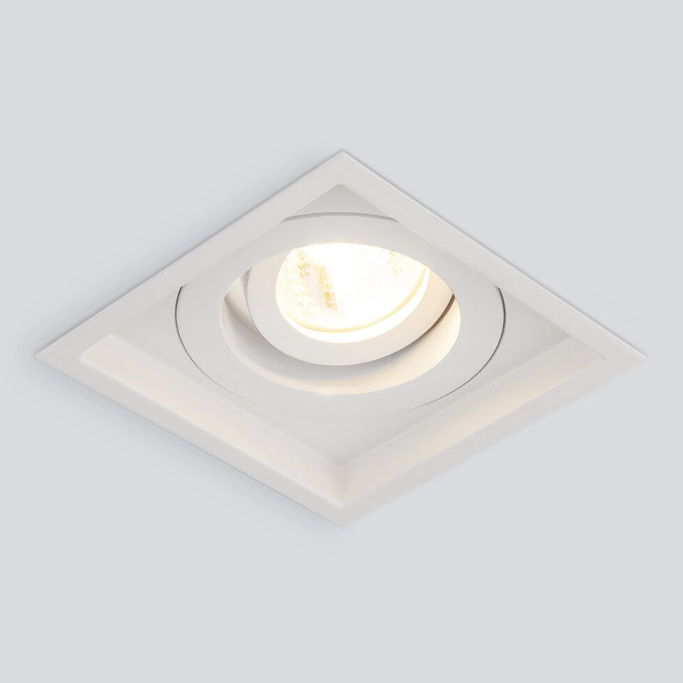 Алюминиевый точечный светильник 1071/1 MR16 WH белый от компании ФЕРОСВЕТ - фото 1