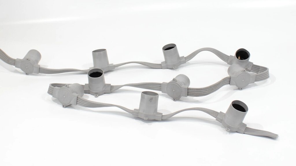 Белт-лайт патроны на шлейфе для лампочек E27 K6 (6 шт/м, пятижильный, серый) DELCI от компании ФЕРОСВЕТ - фото 1