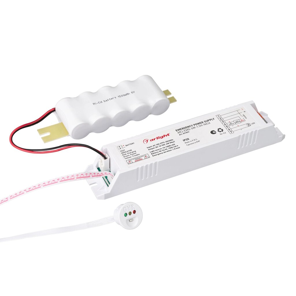 Блок аварийного питания ARJ-EMG-6W-1.5H-NiCd (Arlight, IP20 Пластик, 2 года) от компании ФЕРОСВЕТ  ( FEROSVET) - фото 1