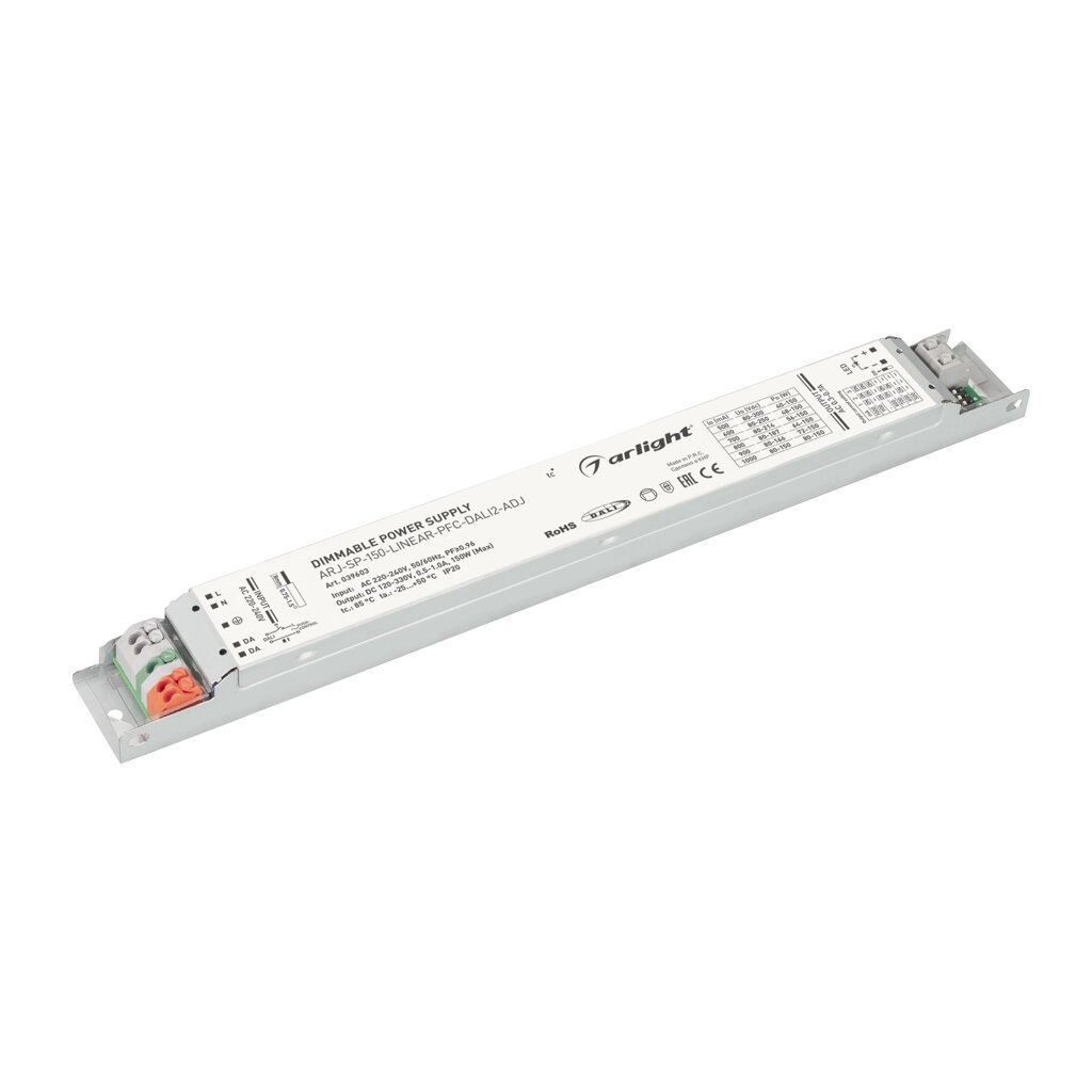 Блок питания ARJ-SP-150-LINEAR-PFC-DALI2-ADJ (150W, 120-330V, 0.5-1.0A) (Arlight, IP20 Металл, 5 лет) от компании ФЕРОСВЕТ - фото 1