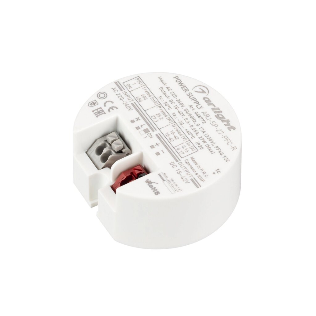 Блок Питания ARJ-SP-27-PFC-R (27W, 15-42V, 0.6-0.65A) (Arlight, IP20 Пластик, 5 лет) 048772 от компании ФЕРОСВЕТ  ( FEROSVET) - фото 1