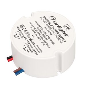 Блок питания ARJ-SP-40600-PFC-TRIAC-R (24W, 27-40V, 600ma) (arlight, IP44 пластик, 5 лет)