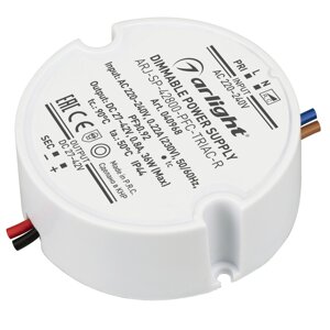 Блок питания ARJ-SP-42800-PFC-TRIAC-R (36W, 27-42V, 800ma) (arlight, IP44 пластик, 5 лет)