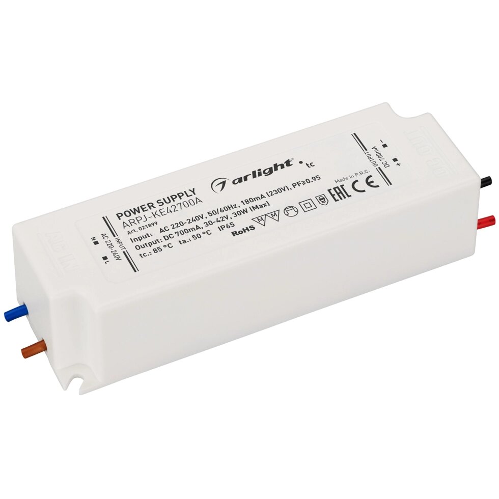 Блок питания ARPJ-KE42700A (30W, 700mA, PFC) (Arlight, IP65 Пластик, 5 лет) от компании ФЕРОСВЕТ - фото 1