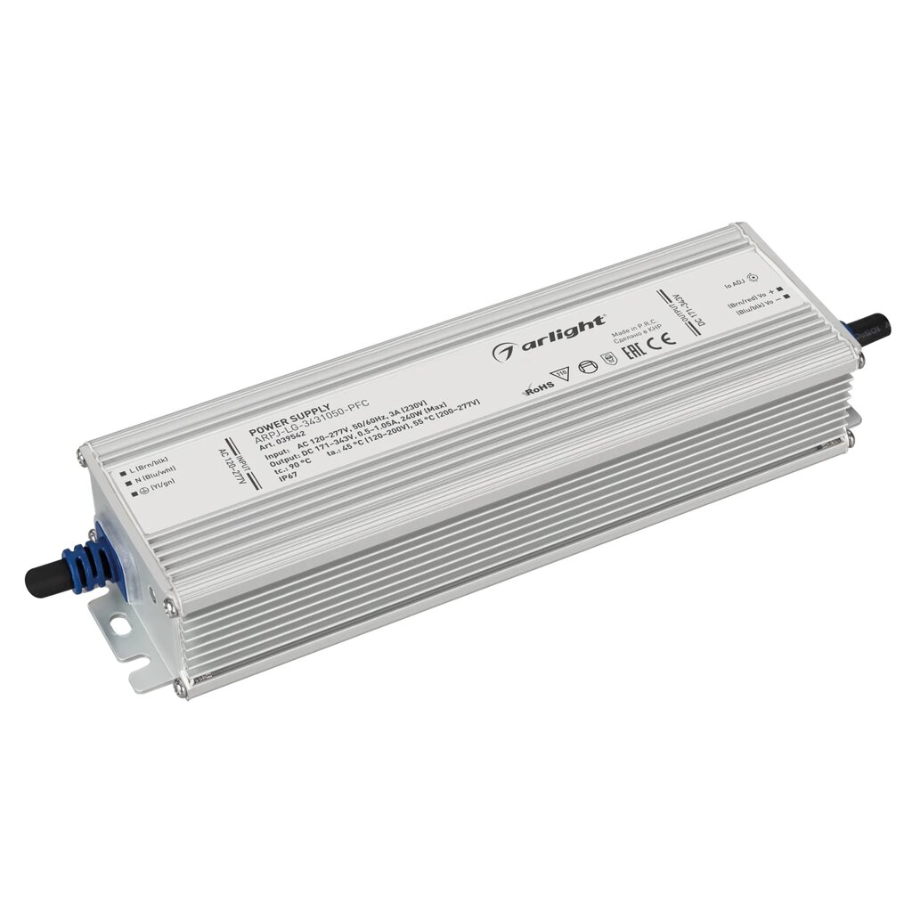 Блок питания ARPJ-LG-3431050-PFC (240W, 171-343V, 0.5-1.05A) (Arlight, IP67 Металл, 5 лет) от компании ФЕРОСВЕТ  ( FEROSVET) - фото 1