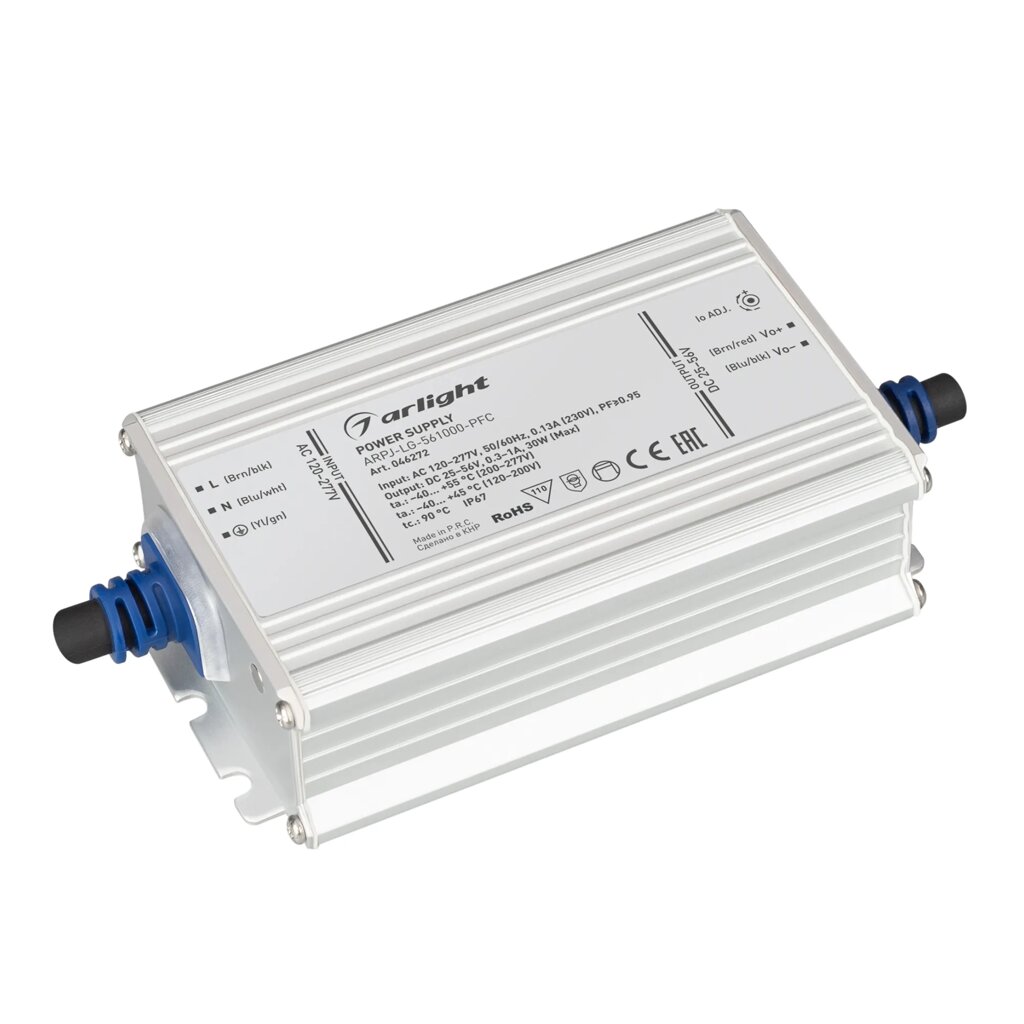 Блок питания ARPJ-LG-561000-PFC (30W, 25-56V, 0.3-1.0A) (Arlight, IP67 Металл, 5 лет) 046272 от компании ФЕРОСВЕТ  ( FEROSVET) - фото 1