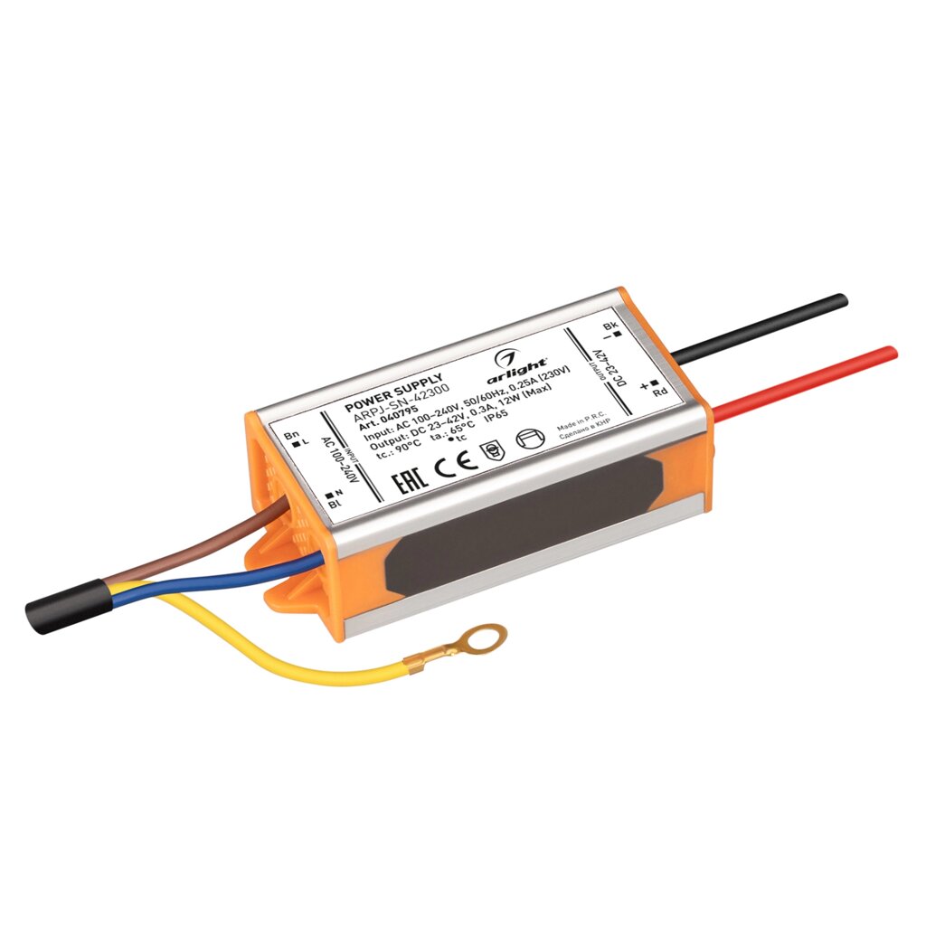 Блок питания ARPJ-SN-42300 (12W, 23-42V, 300mA) (Arlight, IP65 Металл, 3 года) от компании ФЕРОСВЕТ - фото 1