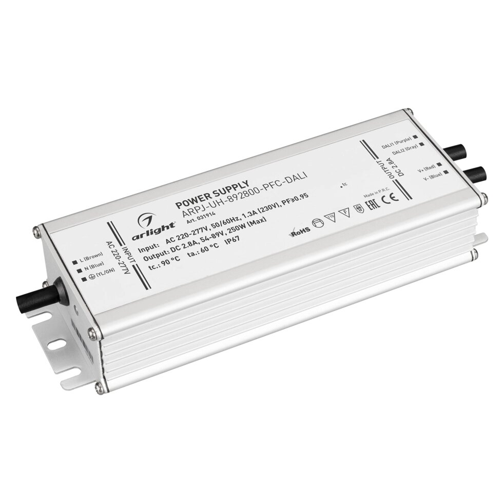 Блок питания ARPJ-UH-892800-PFC-DALI (250W, 2.8A) (Arlight, IP67 Металл, 7 лет) от компании ФЕРОСВЕТ - фото 1