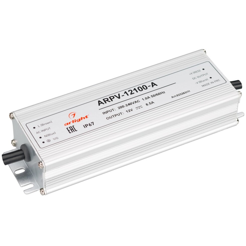 Блок питания ARPV-12100-A (12V, 8.5A, 100W) (Arlight, IP67 Металл, 3 года) от компании ФЕРОСВЕТ - фото 1