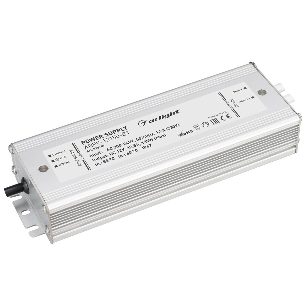 Блок питания ARPV-12150-B1 (12V, 12,5A, 150W) (Arlight, IP67 Металл, 3 года) от компании ФЕРОСВЕТ  ( FEROSVET) - фото 1