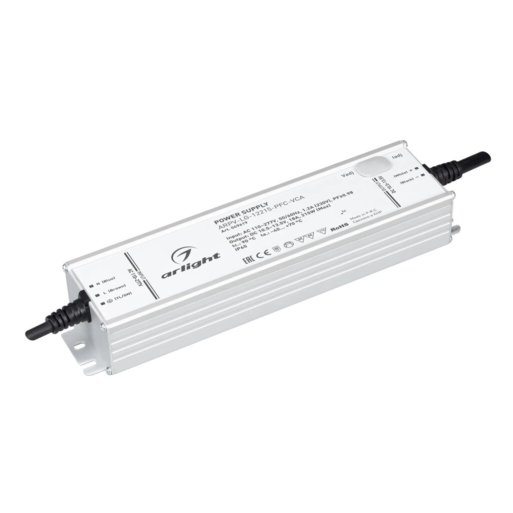 Блок питания ARPV-LG-12215-PFC-VCA (10.5-13.5V, 18A, 215W) (Arlight, IP65 Металл, 5 лет) 049619 от компании ФЕРОСВЕТ  ( FEROSVET) - фото 1