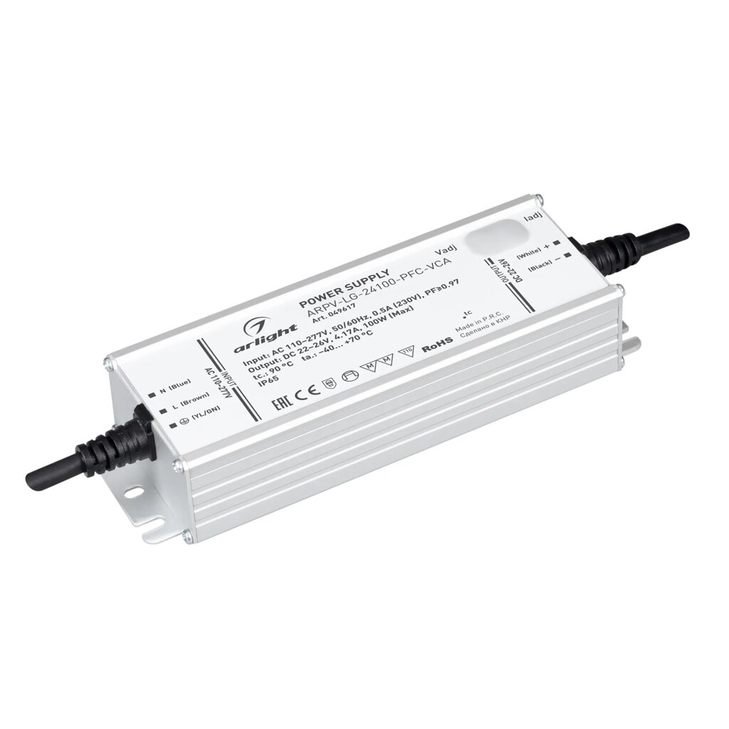 Блок питания ARPV-LG-24100-PFC-VCA (22-26V, 4.17A, 100W) (Arlight, IP65 Металл, 5 лет) 049617 от компании ФЕРОСВЕТ  ( FEROSVET) - фото 1