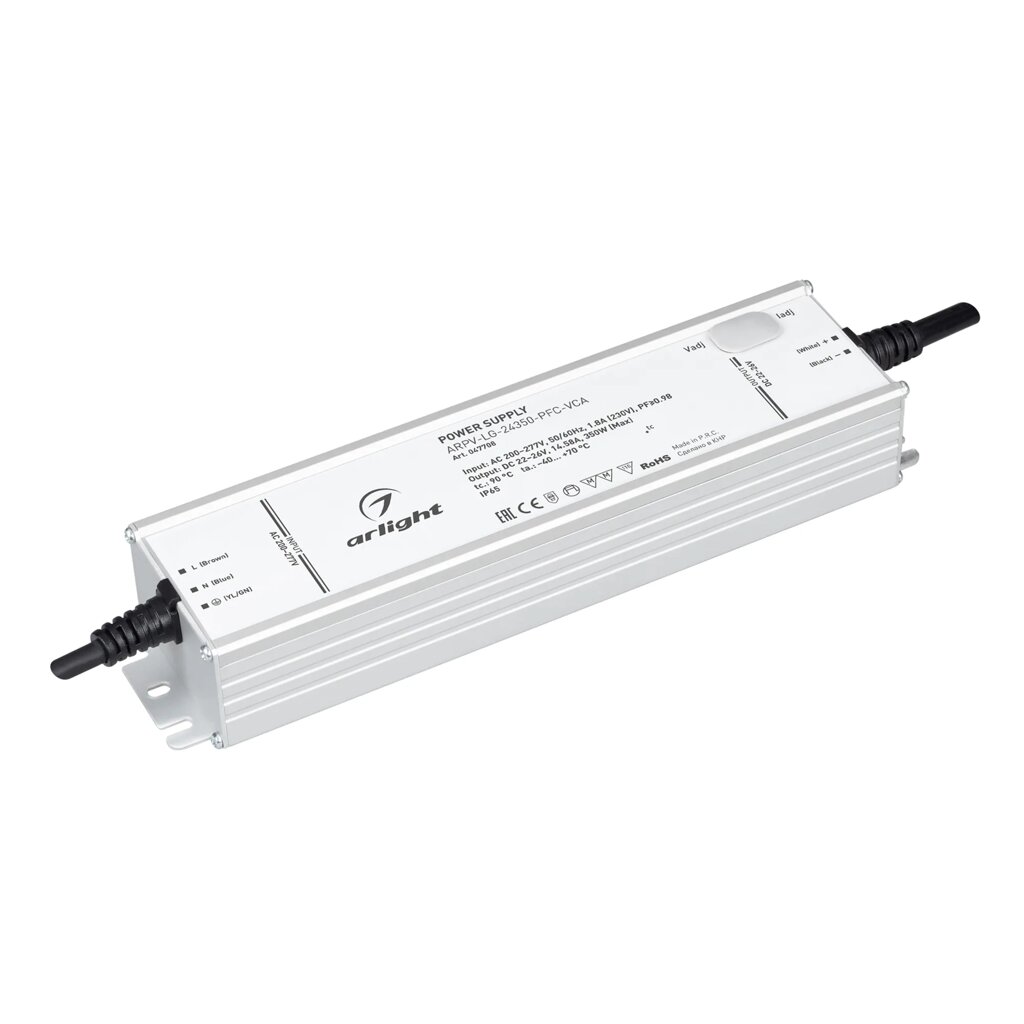 Блок питания ARPV-LG-24350-PFC-VCA (22-26V, 14.58A, 350W) (Arlight, IP65 Металл, 5 лет) 047708 от компании ФЕРОСВЕТ  ( FEROSVET) - фото 1