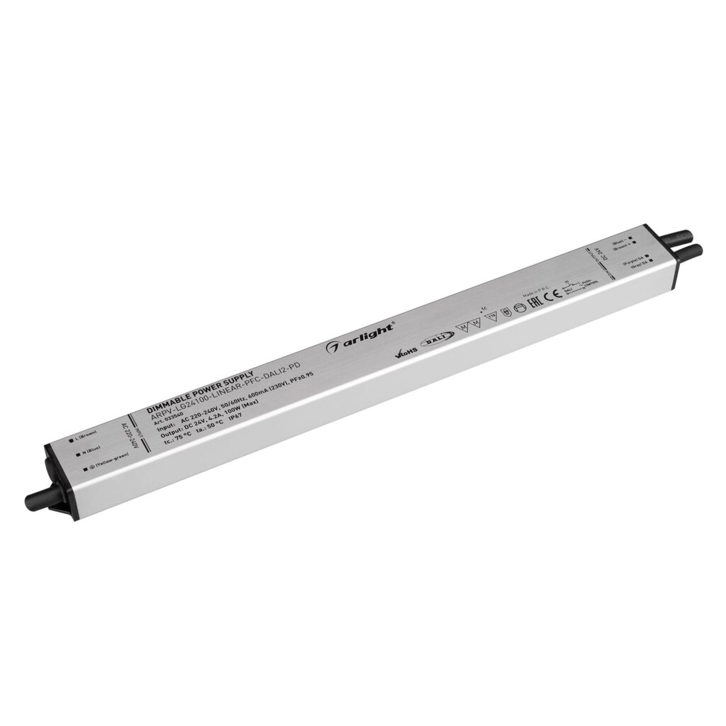 Блок питания ARPV-LG24100-LINEAR-PFC-DALI2-PD (24V, 4.2A, 100W) (Arlight, IP67 Металл, 5 лет) от компании ФЕРОСВЕТ  ( FEROSVET) - фото 1