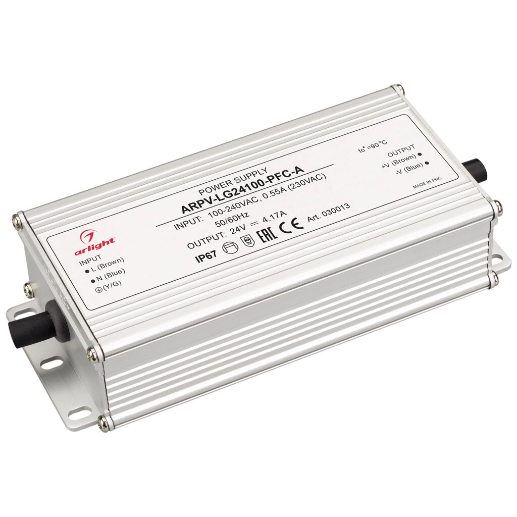 Блок питания ARPV-LG24100-PFC-A (24V, 4.17A, 100W) (Arlight, IP67 Металл, 5 лет) от компании ФЕРОСВЕТ  ( FEROSVET) - фото 1