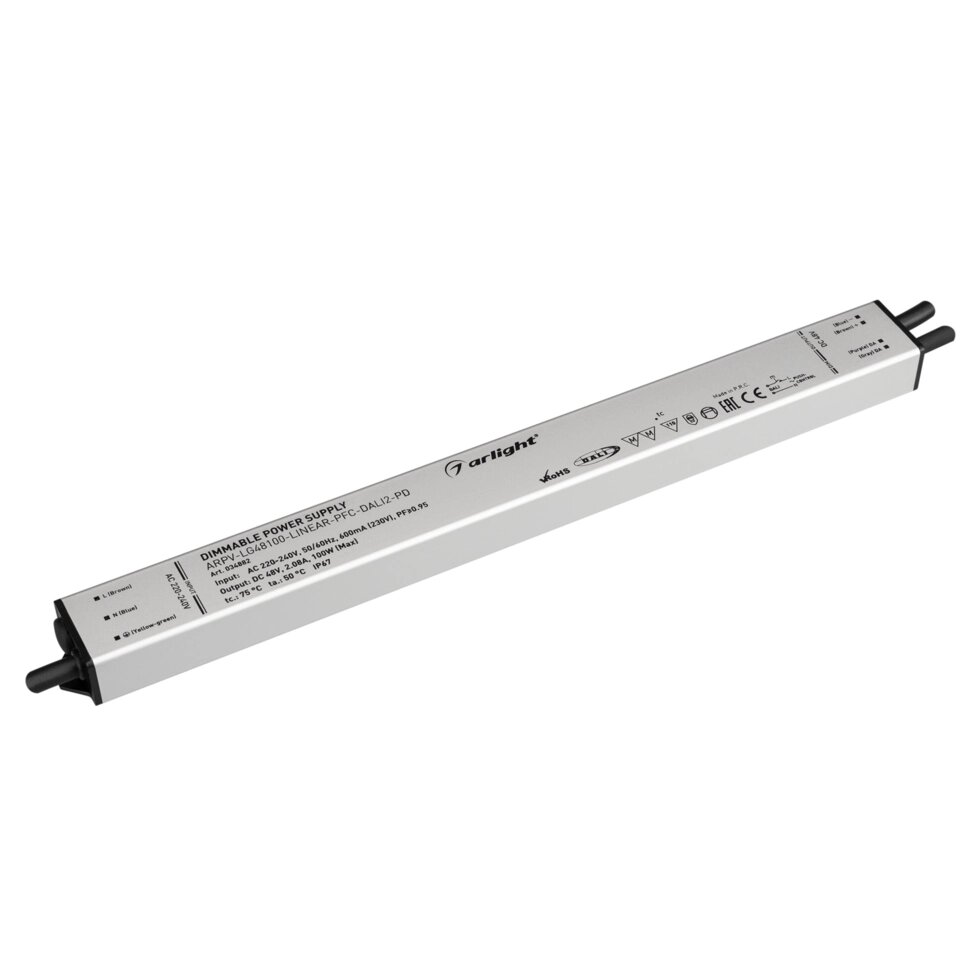 Блок питания ARPV-LG48100-LINEAR-PFC-DALI2-PD (48V, 2.08A, 100W) (Arlight, IP67 Металл, 5 лет) от компании ФЕРОСВЕТ - фото 1