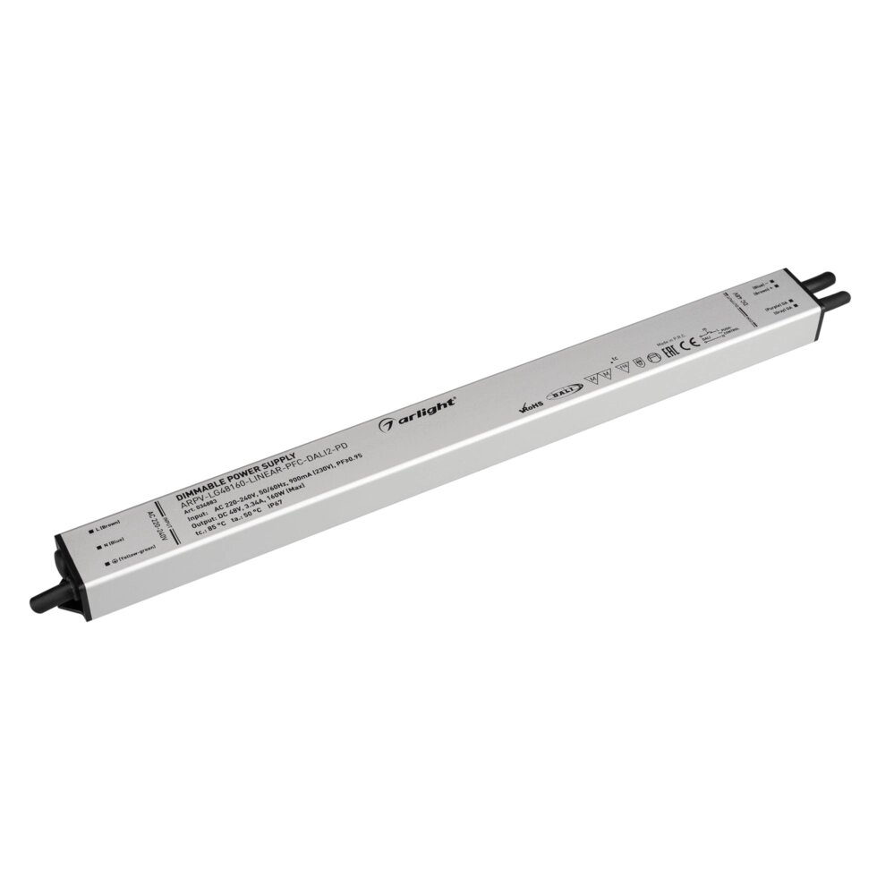 Блок питания ARPV-LG48160-LINEAR-PFC-DALI2-PD (48V, 3.34A, 160W) (Arlight, IP67 Металл, 5 лет) от компании ФЕРОСВЕТ - фото 1