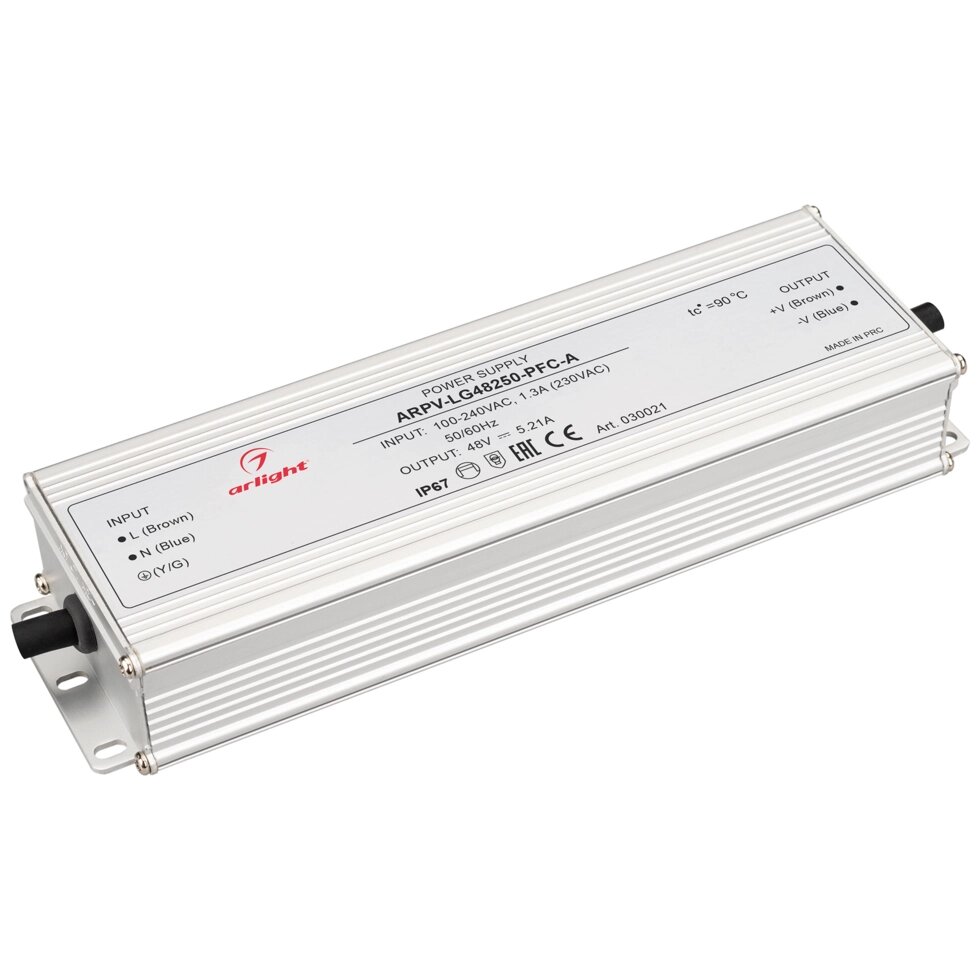 Блок питания ARPV-LG48250-PFC-A (48V, 5.21A, 250W) (Arlight, IP67 Металл, 5 лет) от компании ФЕРОСВЕТ - фото 1